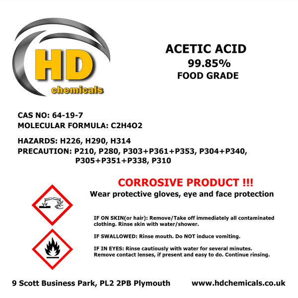 Acetic Glacial Acid 99.85% Food Grade