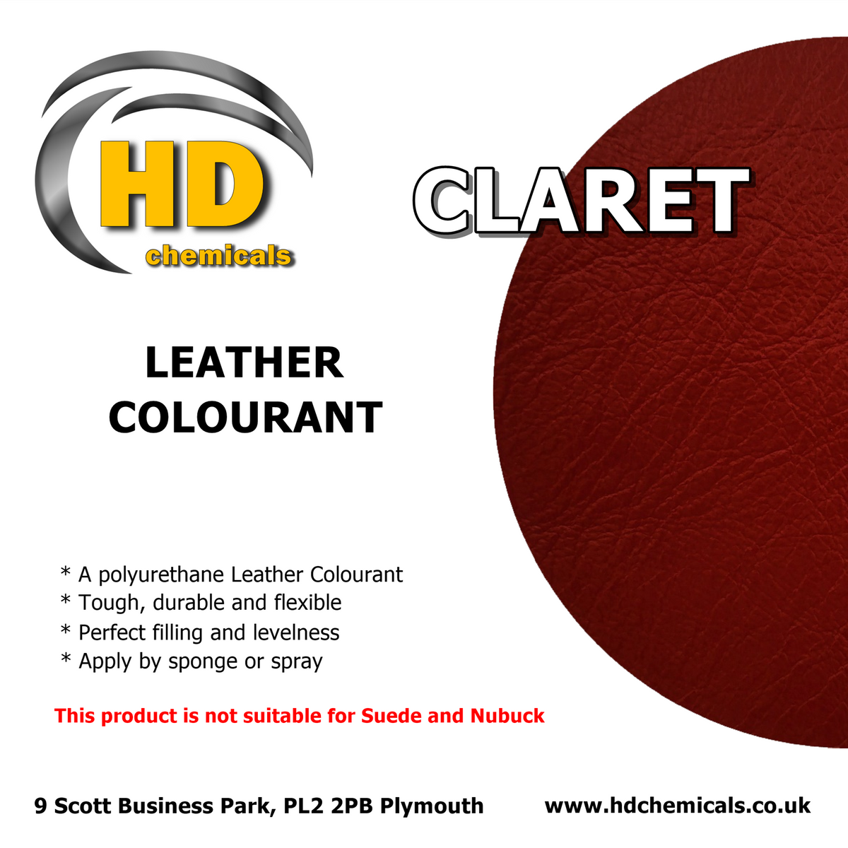 Leather Dye Paint Claret – buy in UK online shop –HD Chemicals LTD