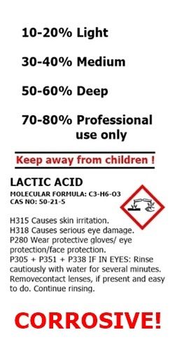 Lactic Acid Peel 10% - 80% 100ml