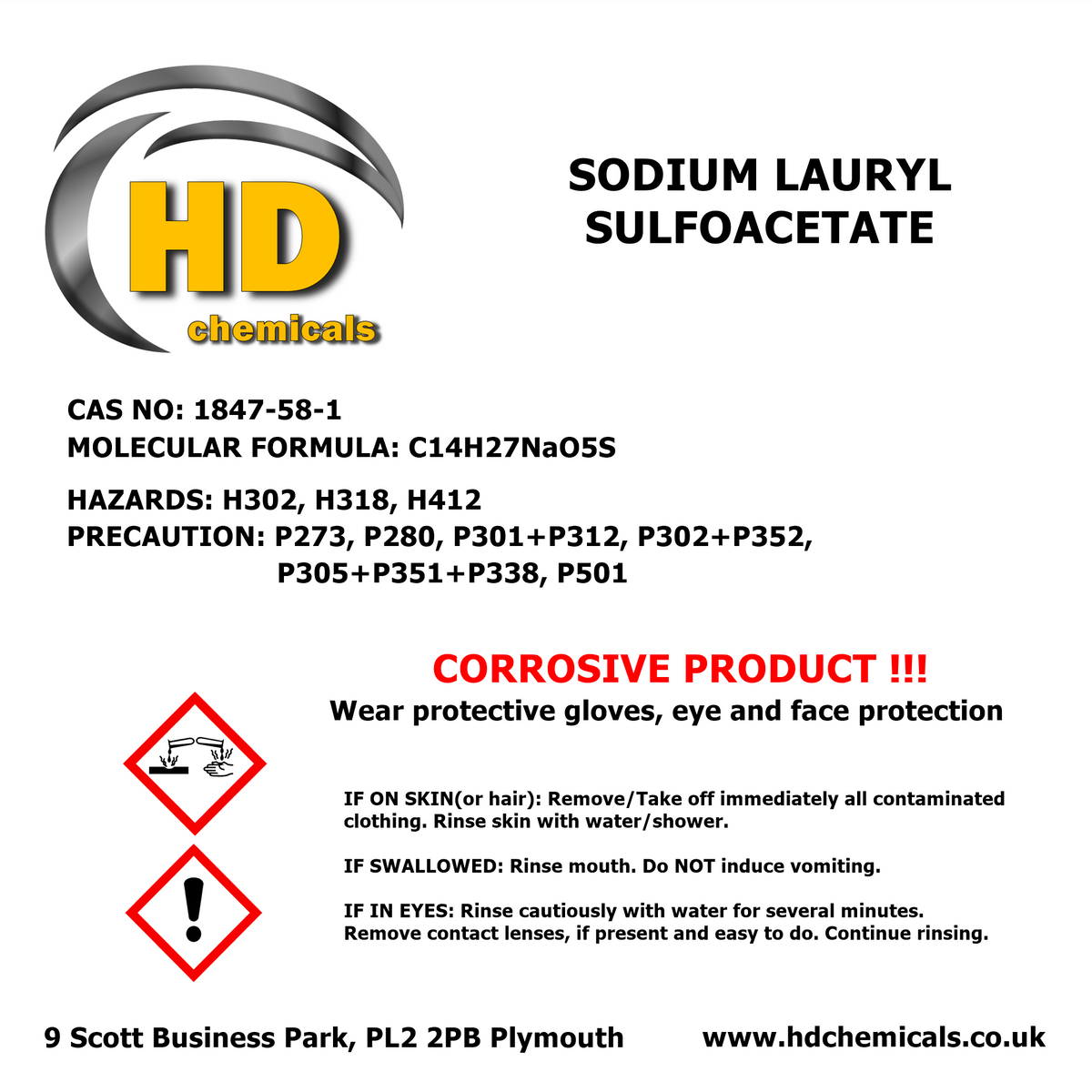 SLSA - Sodium Lauryl Sulfoacetate – buy in UK online shop –HD Chemicals LTD