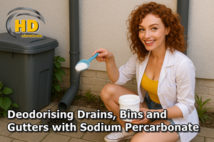 Deodorising Drains, Bins and Gutters with Sodium Percarbonate