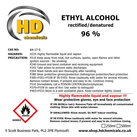 Ethanol Ethyl Alcohol 96% rectified denatured Shipping Free Organic Alcohol  Base