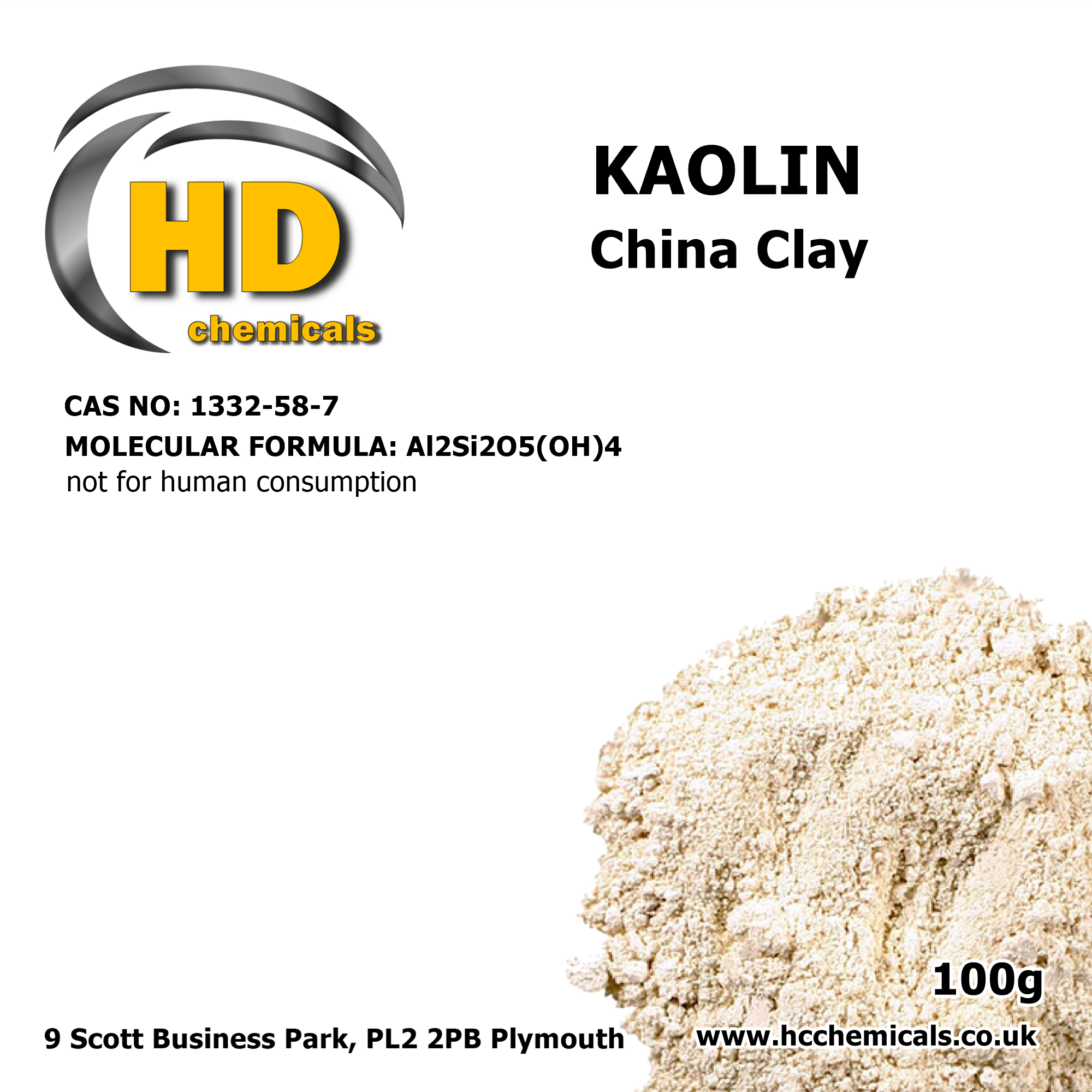 Kaolin China Clay Powder 100% Pure.
