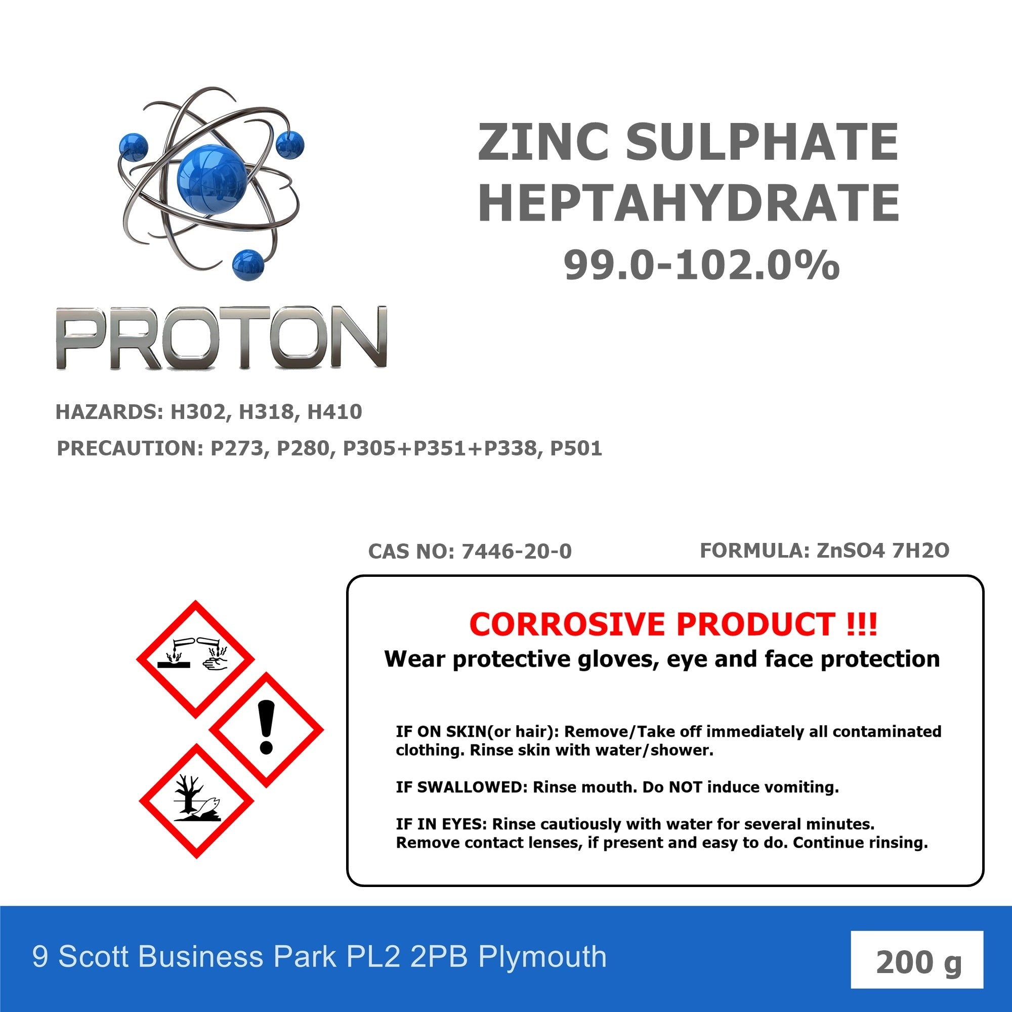 Zinc Sulphate Heptahydrate 99.0-102.0%