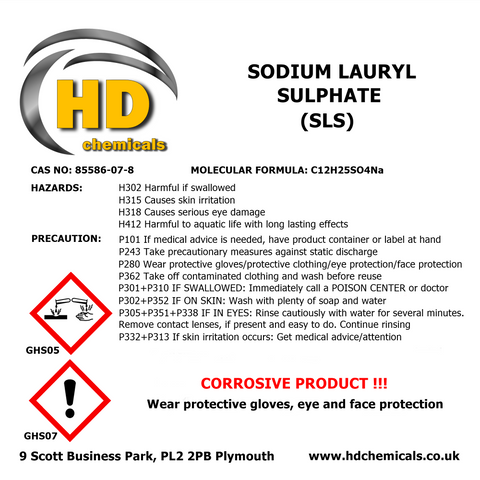 Sodium Lauryl Sulphate SLS.