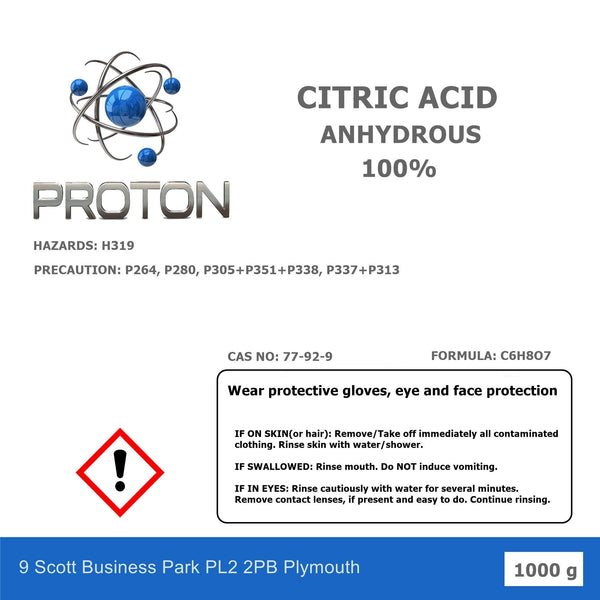 Citric Acid Anhydrous 100%.