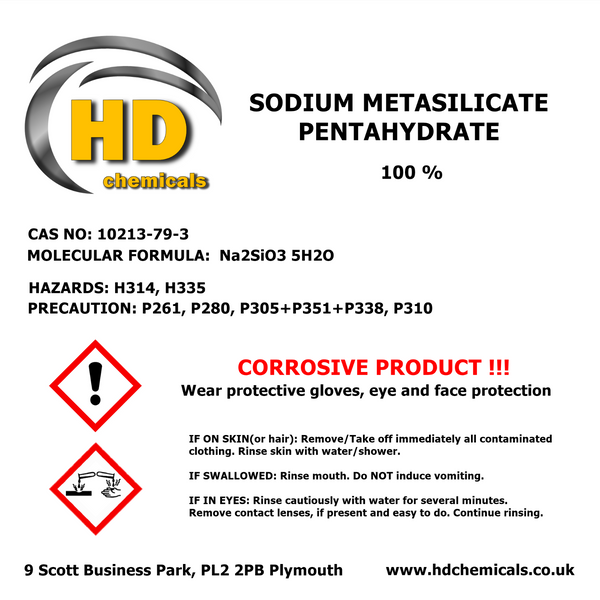 Sodium Metasilicate Pentahydrate 100%