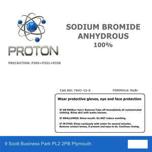 Sodium Bromide Anhydrous 100%.